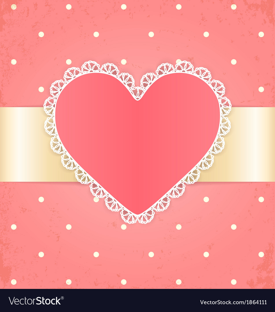 Invitation or greeting card with heart Royalty Free Vector