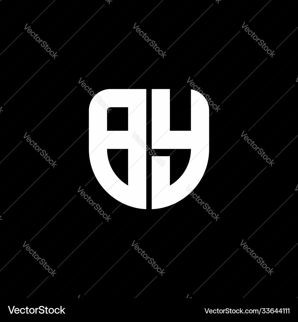Logo monogram with circular shape shield design Vector Image
