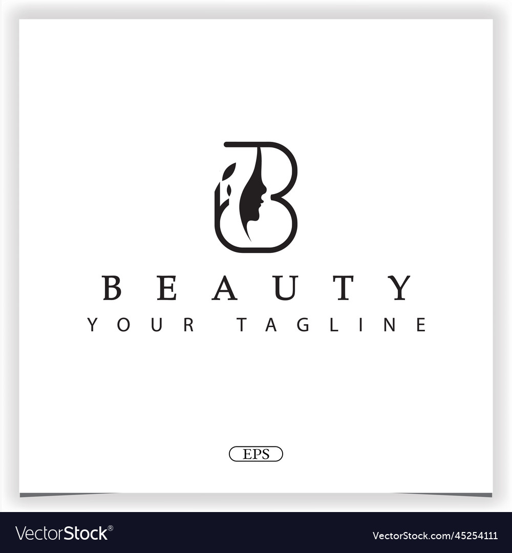 Luxury B Beauty Logo Premium Elegant Template Eps Vector Image