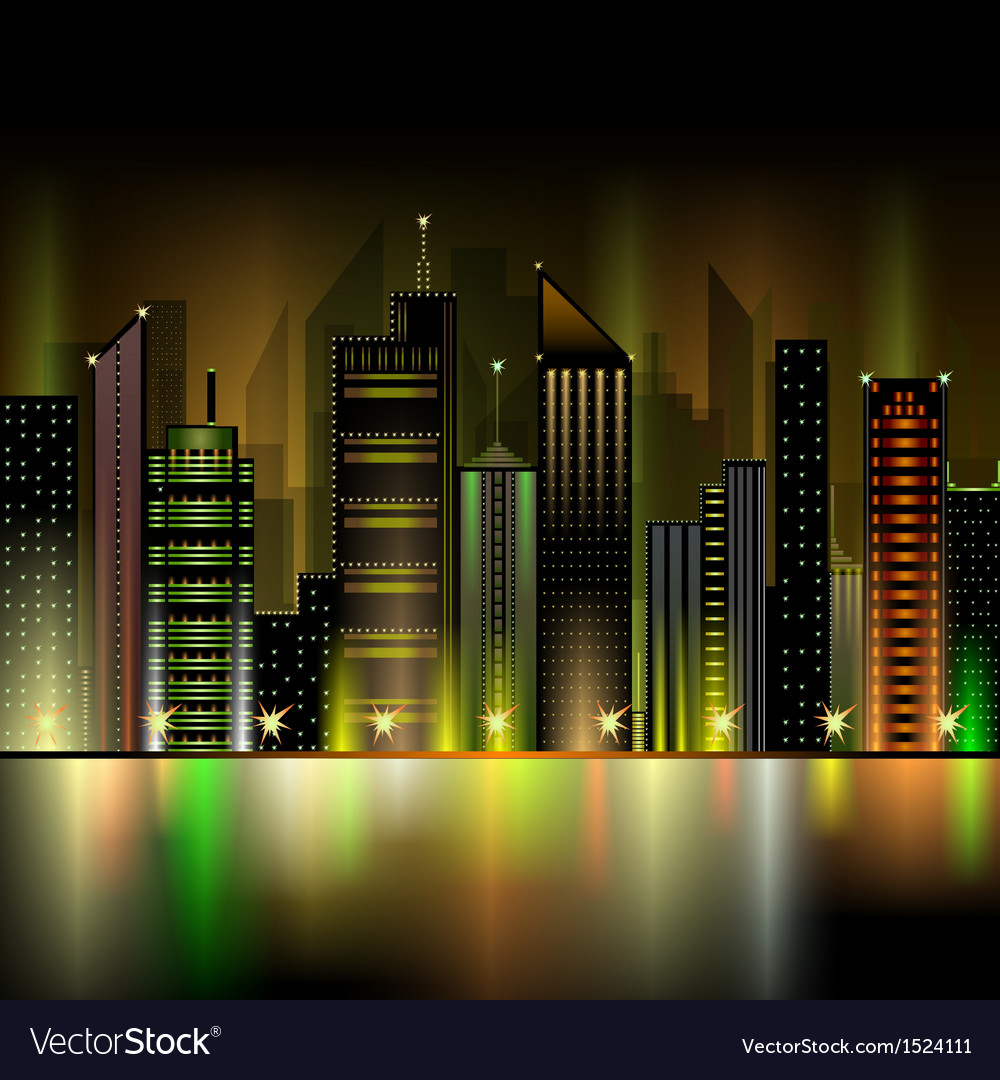 Night City Royalty Free Vector Image Vectorstock