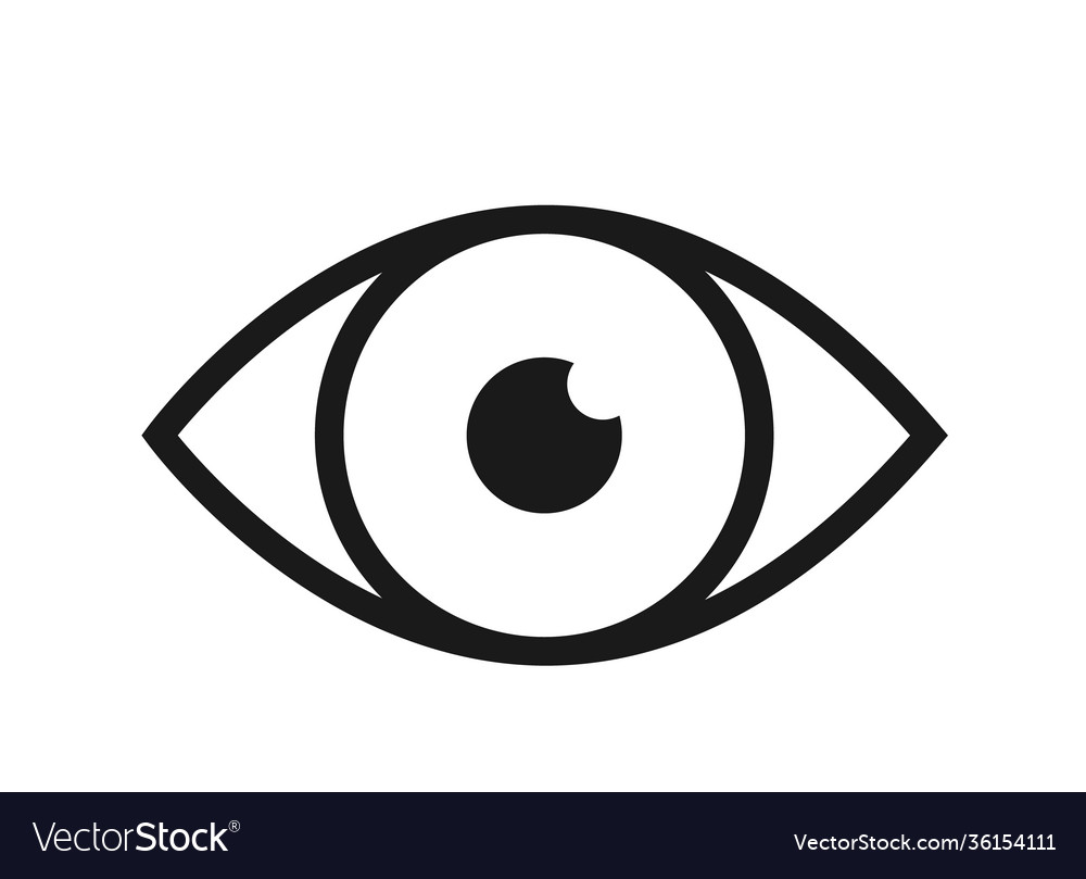 Outline icon human senses vision eye symbol Vector Image