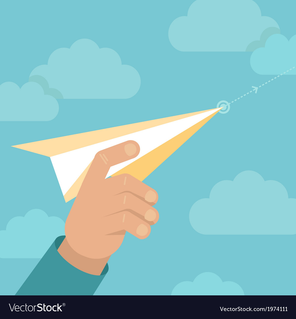 Paper plane launch Royalty Free Vector Image VectorStock