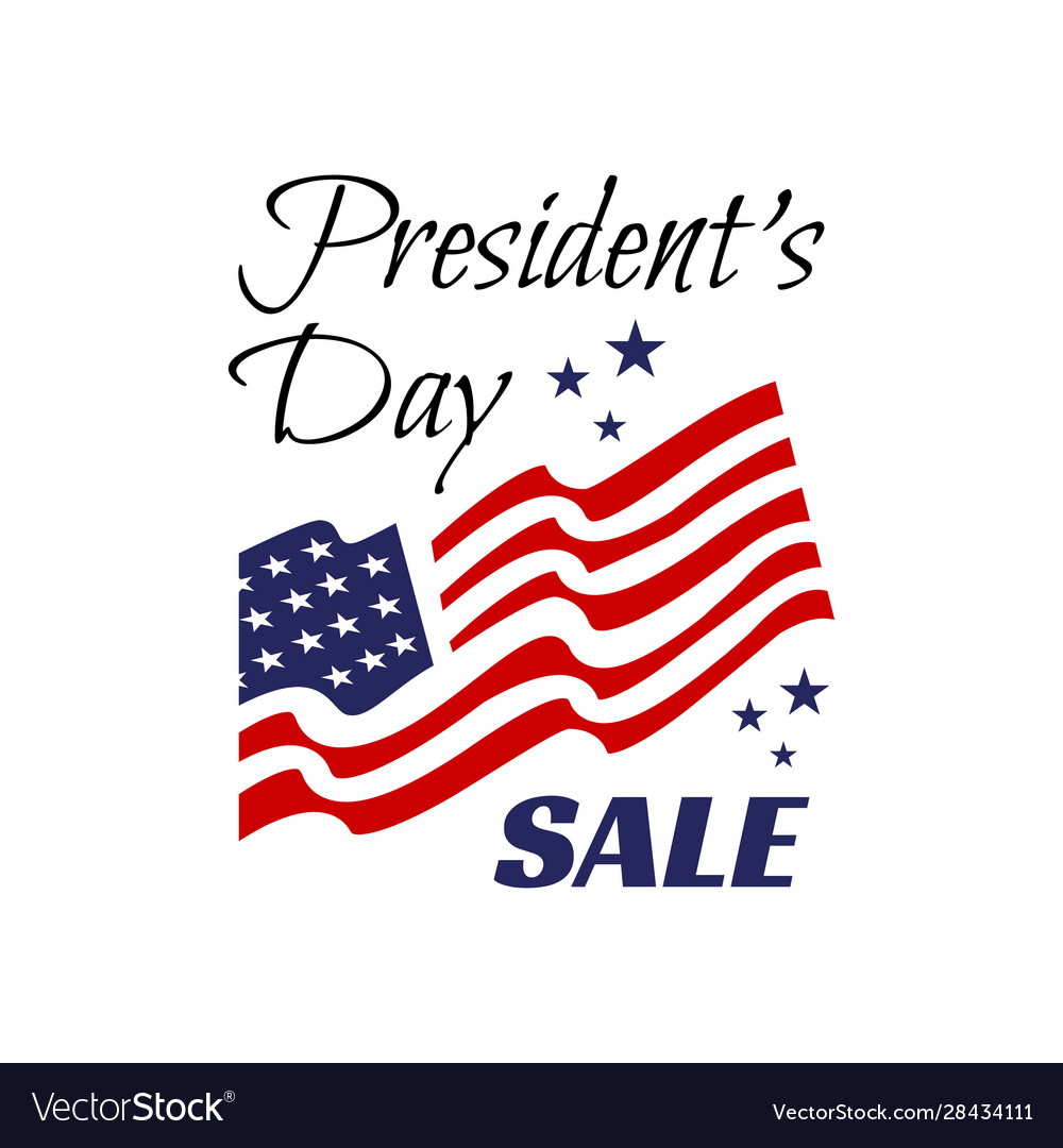 Presidents day sale red blue color typography