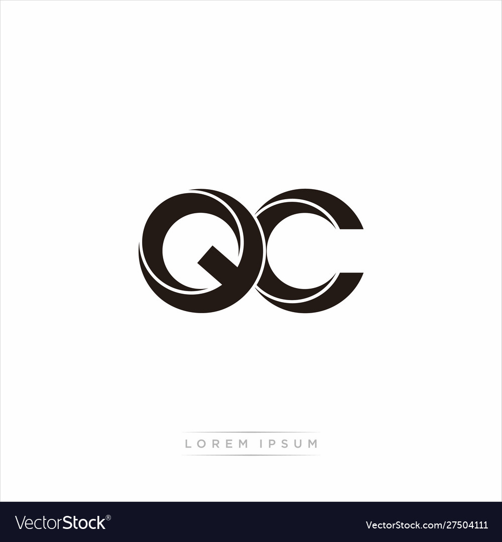 Qc initial letter split lowercase modern monogram Vector Image