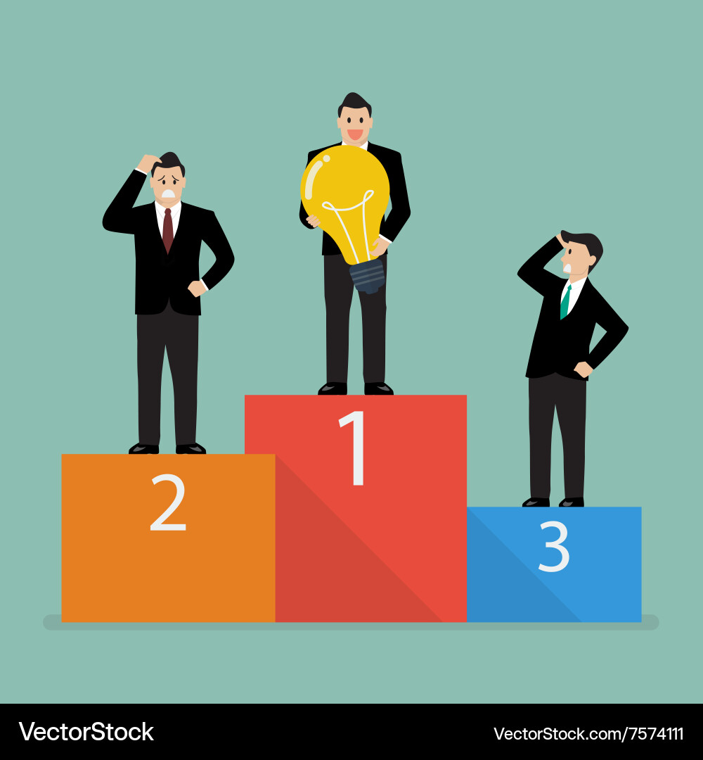 The winner is businessman who has an idea Vector Image