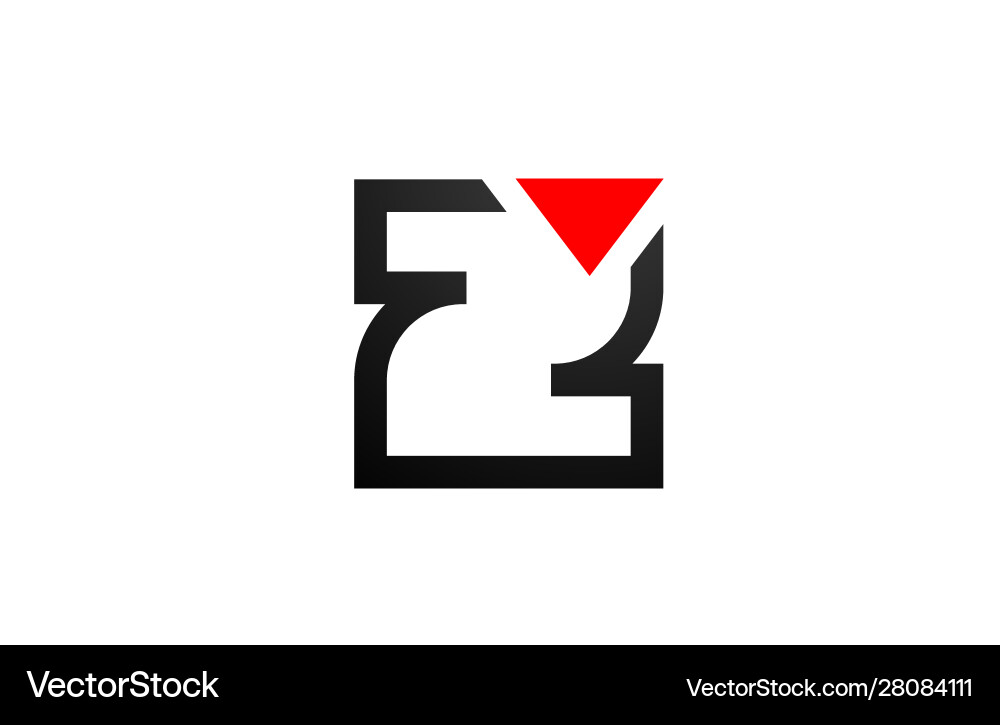 Triangle Black And White Letter Z Alphabet Logo Vector Image