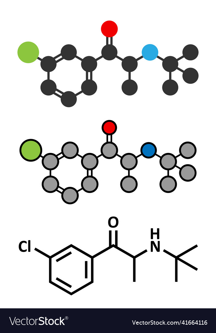 Bupropion antidepressant and smoking cessation Vector Image