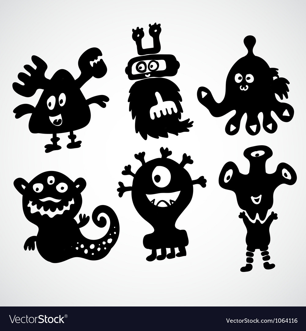 Cute Monster Doodle Royalty Free Vector Image VectorStock