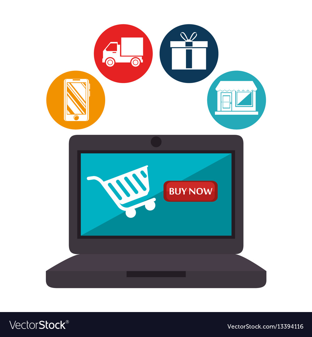 Electronic commerce business icon Royalty Free Vector Image