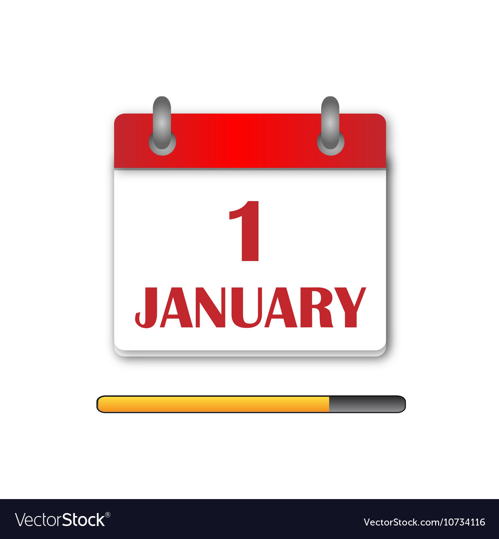 First Day Newyear Day Calendar Icon Royalty Free Vector