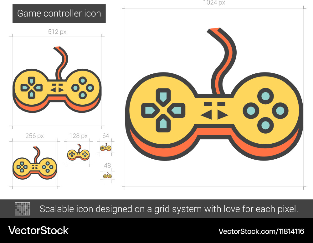 Game controller line icon Royalty Free Vector Image