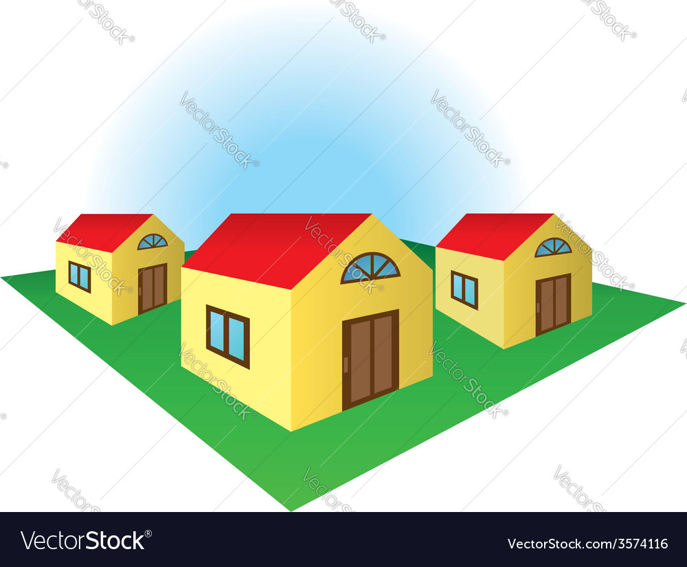 Houses on the corner Royalty Free Vector Image