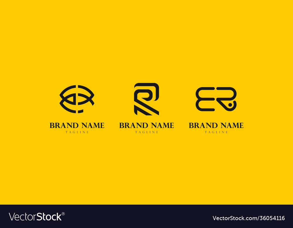 Letter er e r monogram combination logo template