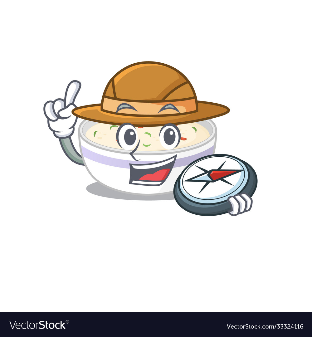 Steamed Egg Experienced Explorer Using A Compass Vector Image Steamed Egg Experienced Explorer Using A Compass Vector Image