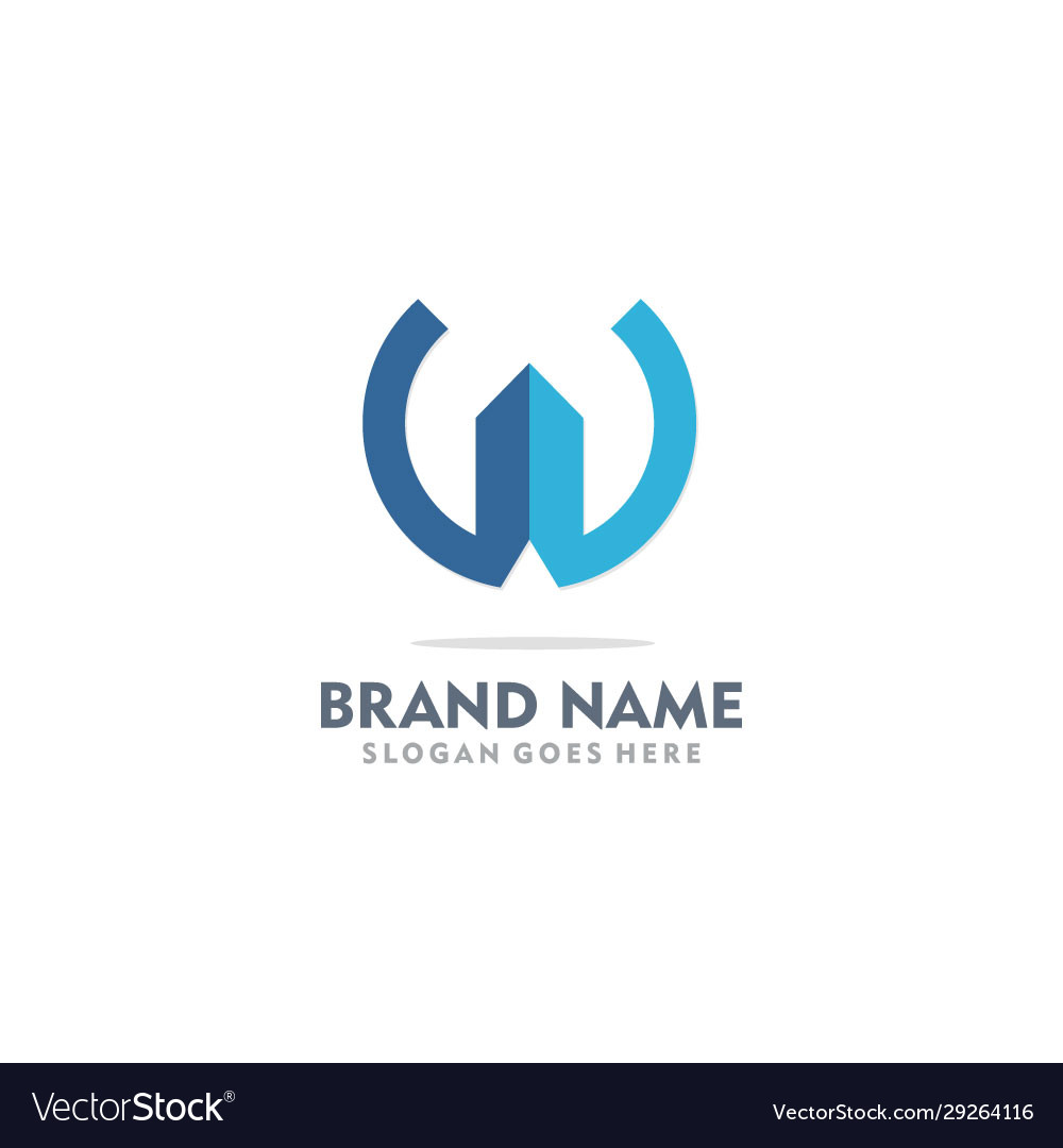 W initial round logo Royalty Free Vector Image