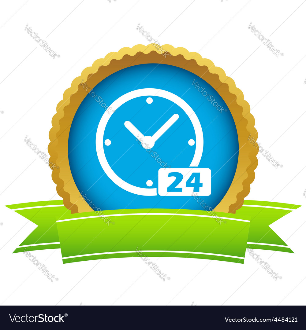 Best gold clock logo Royalty Free Vector Image