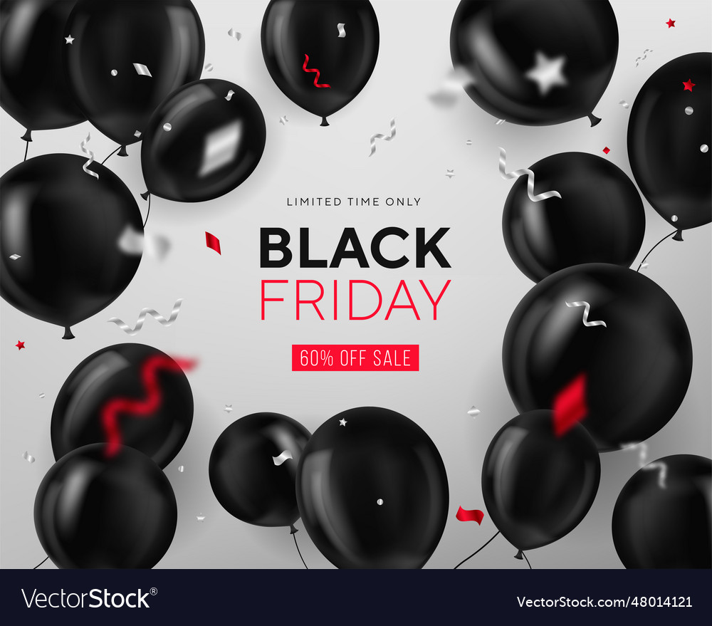 Black friday sale background with balloons