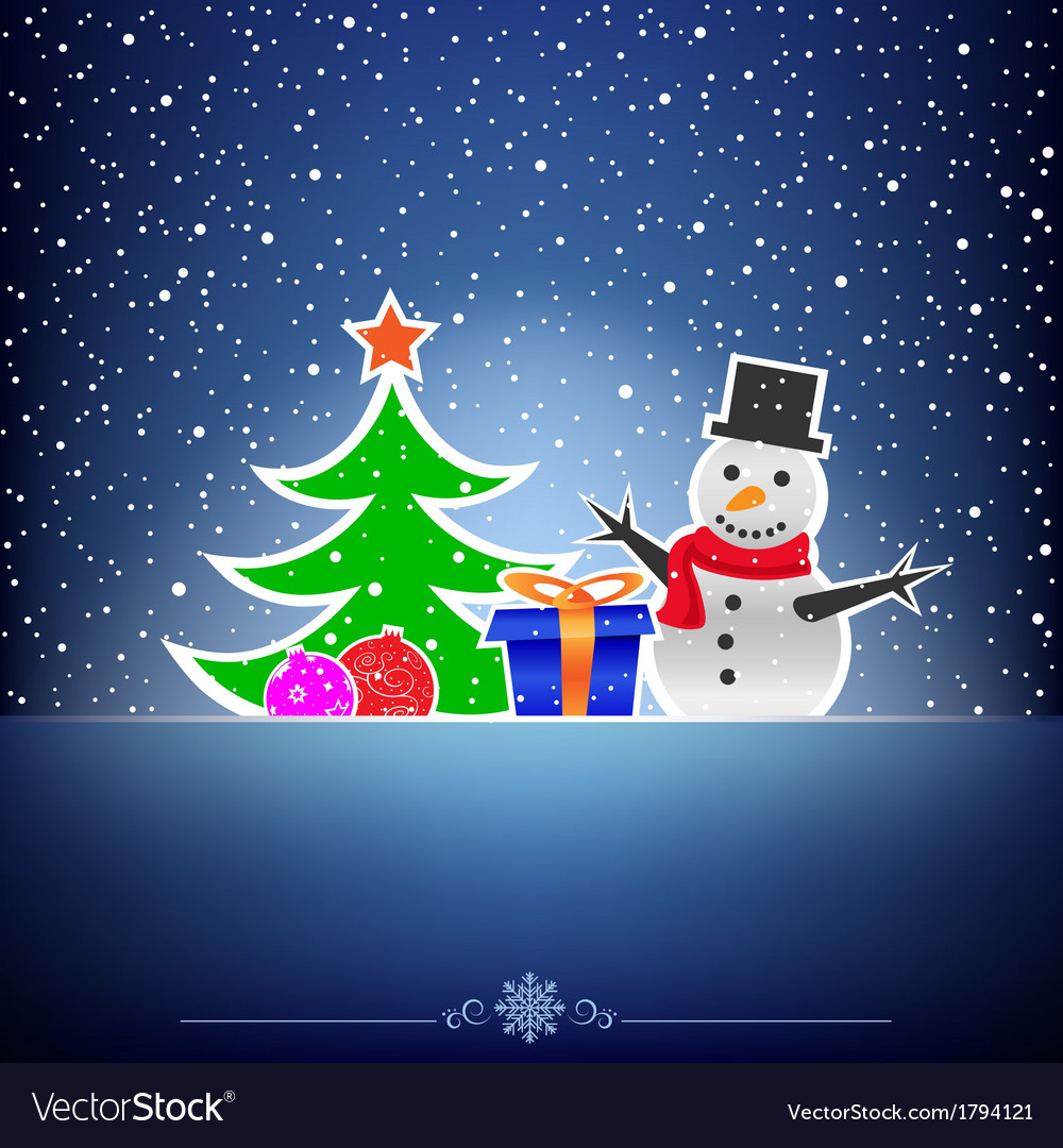 Christmas dark snow blue card