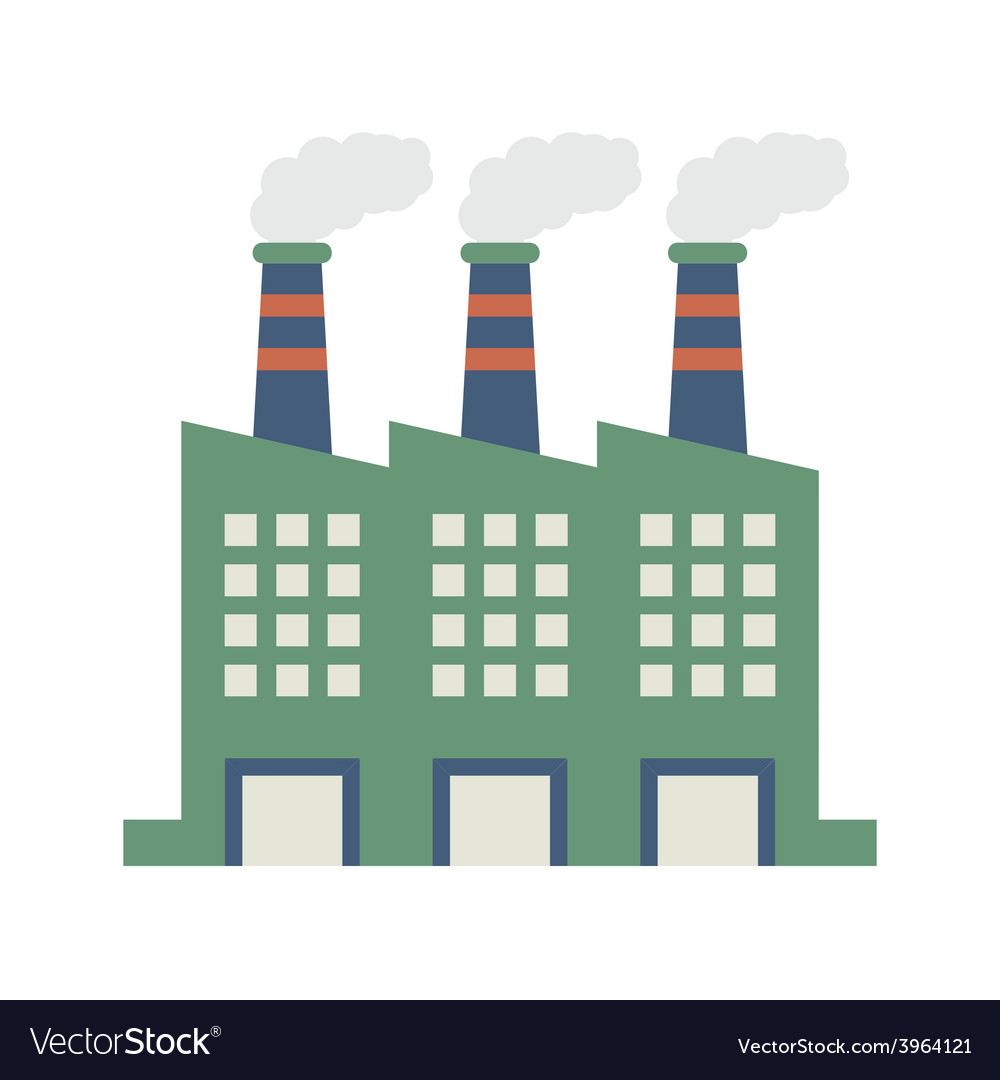 Factory building with smoke stacks Royalty Free Vector Image