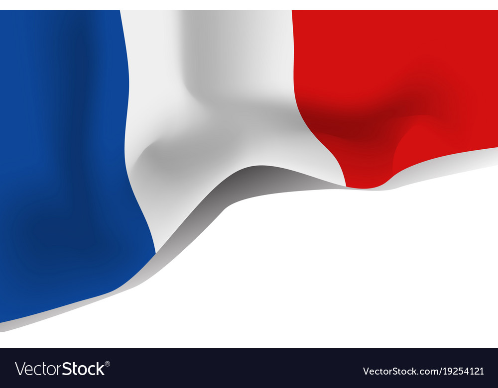 France national waving flag isolated on white