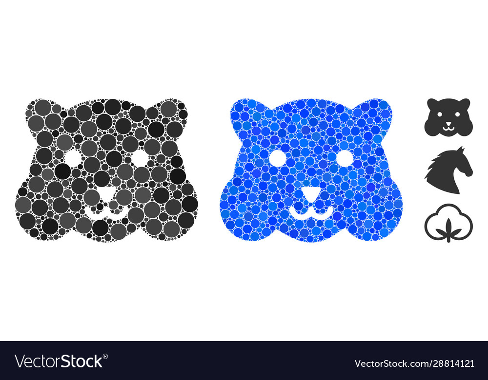 Hamster head mosaic icon circle dots