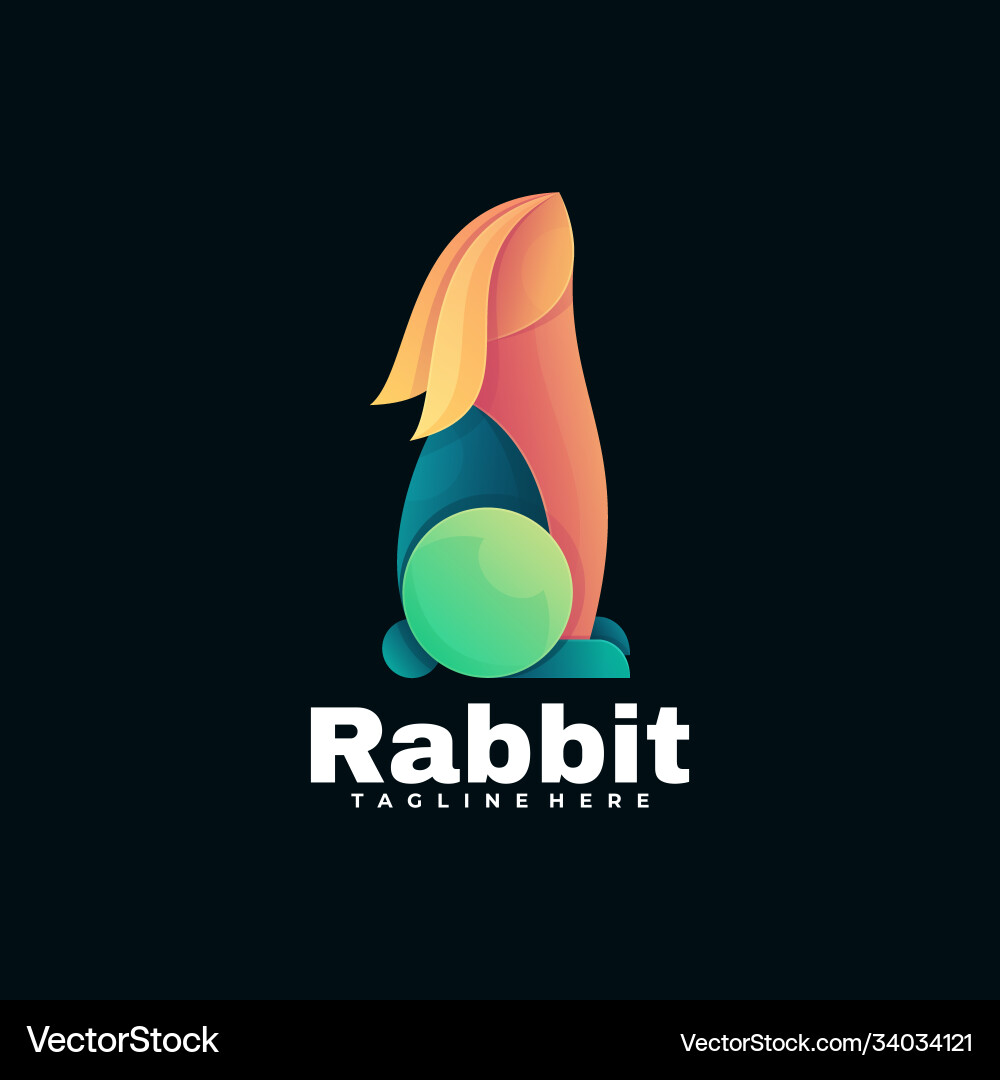 Logo rabbit gradient colorful style Royalty Free Vector