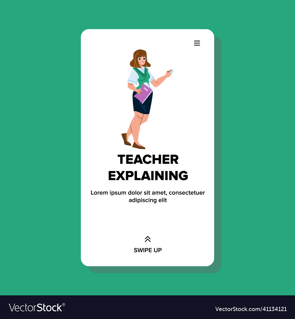 Teacher explaining lesson theme in school Vector Image