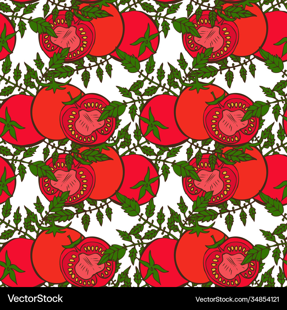 Vegetable seamless pattern Royalty Free Vector Image