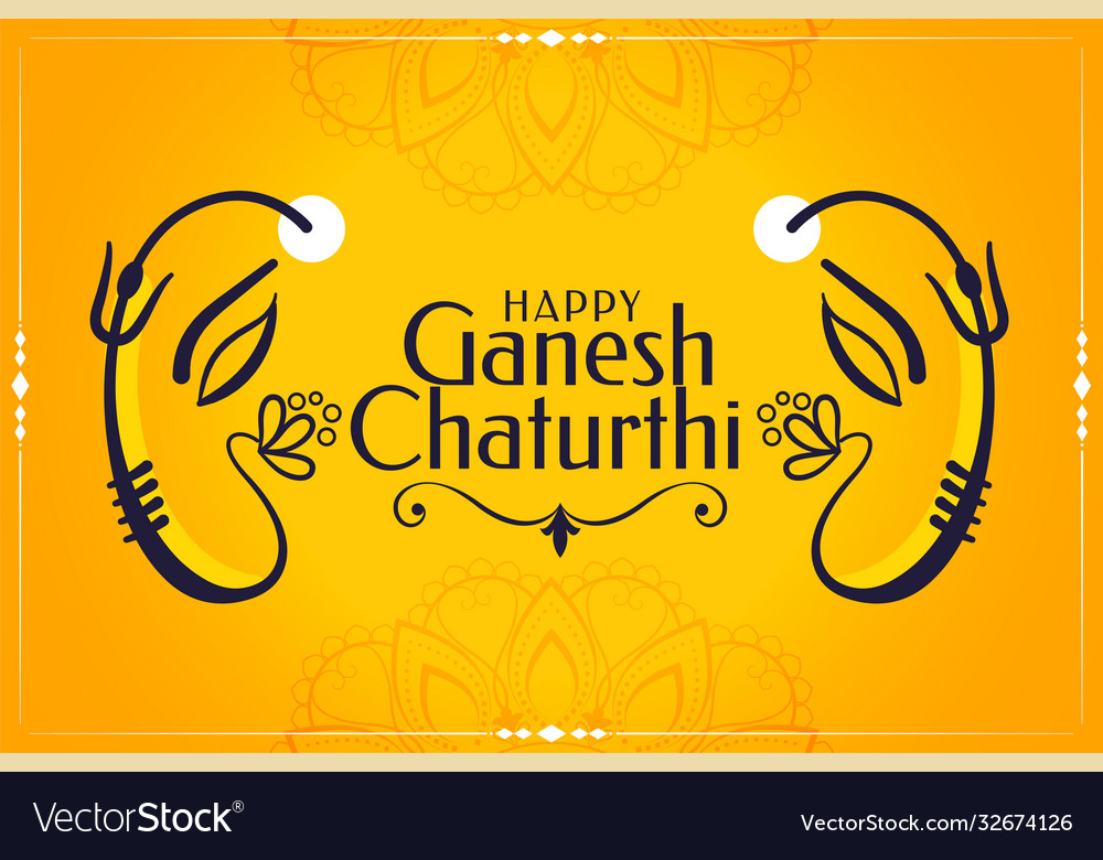 Artistic lord ganesh chaturthi festival yellow Vector Image