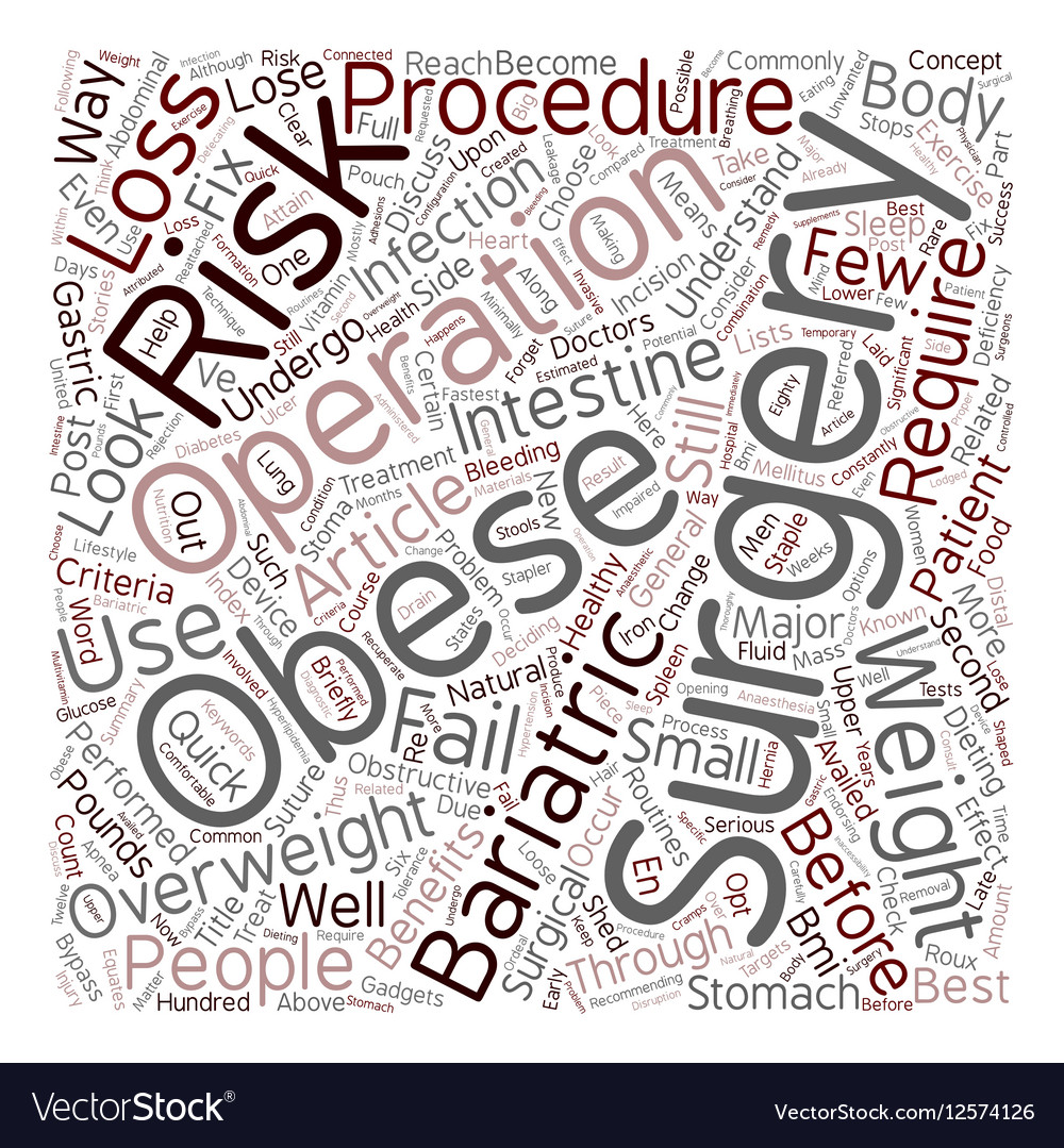Bariatric Surgery The Quick Fix To Obesity Text Vector Image
