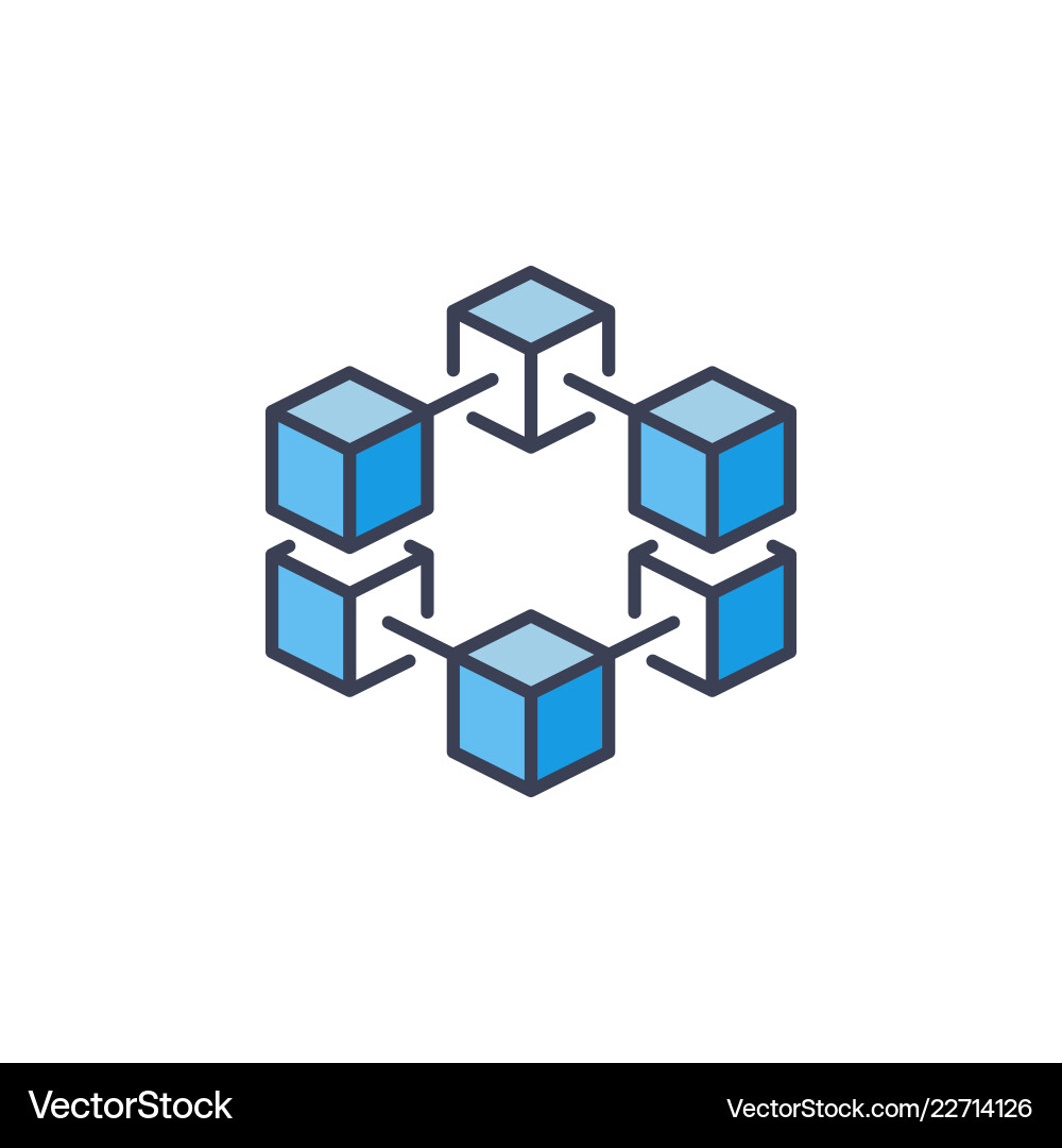 Blockchain cryptocurrency blue creative Royalty Free Vector