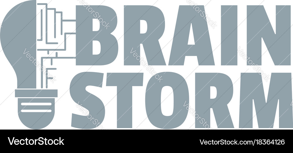 Brain storm logo simple gray style Royalty Free Vector Image
