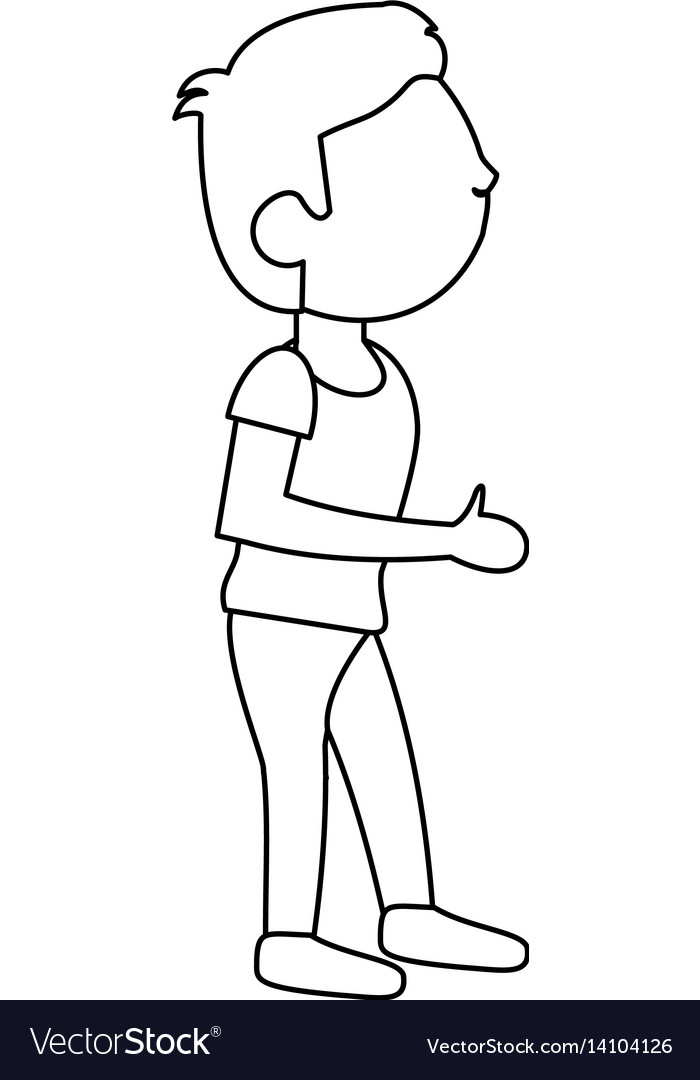 Character boy son image outline Royalty Free Vector Image