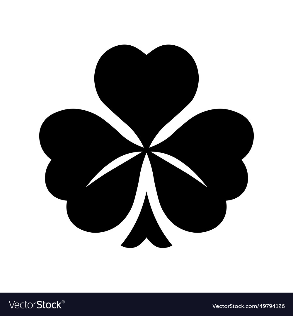 Clover black icon on white background Royalty Free Vector