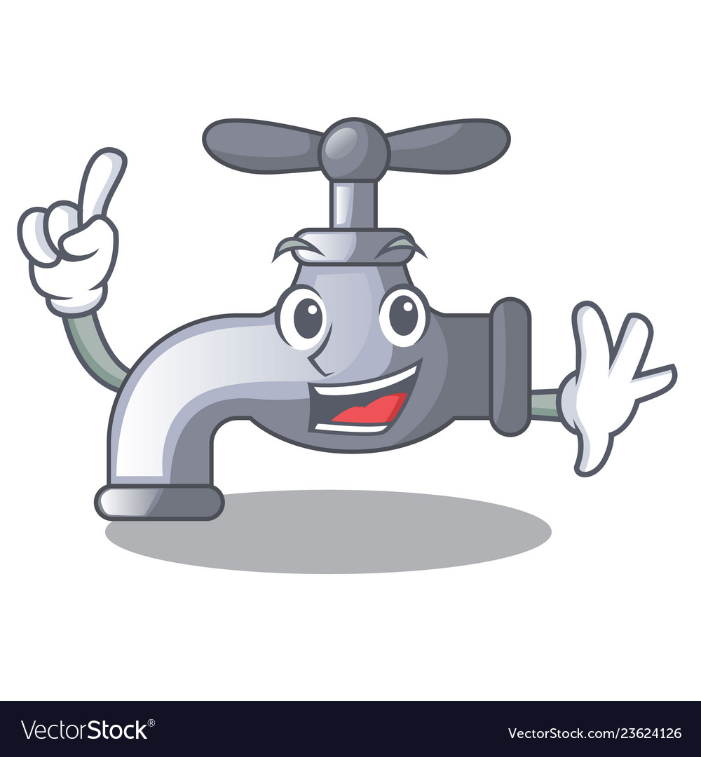 Finger water tap in shape wooden cartoon Vector Image Finger water tap in shape wooden cartoon Vector Image