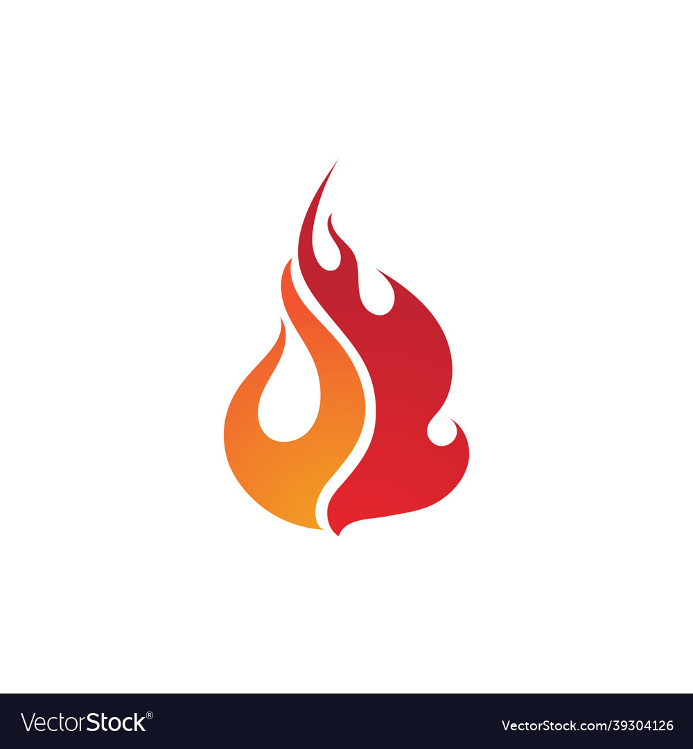 Fire logo template flame symbol icon Royalty Free Vector