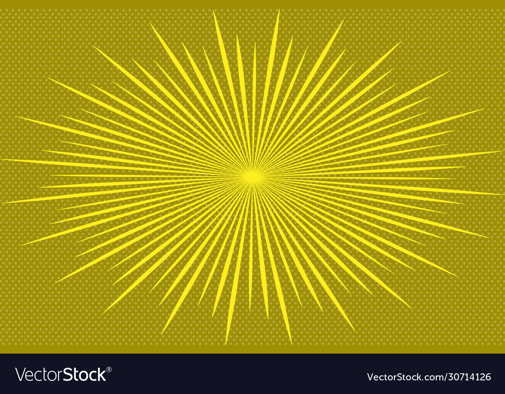 Pop art background with radial beams