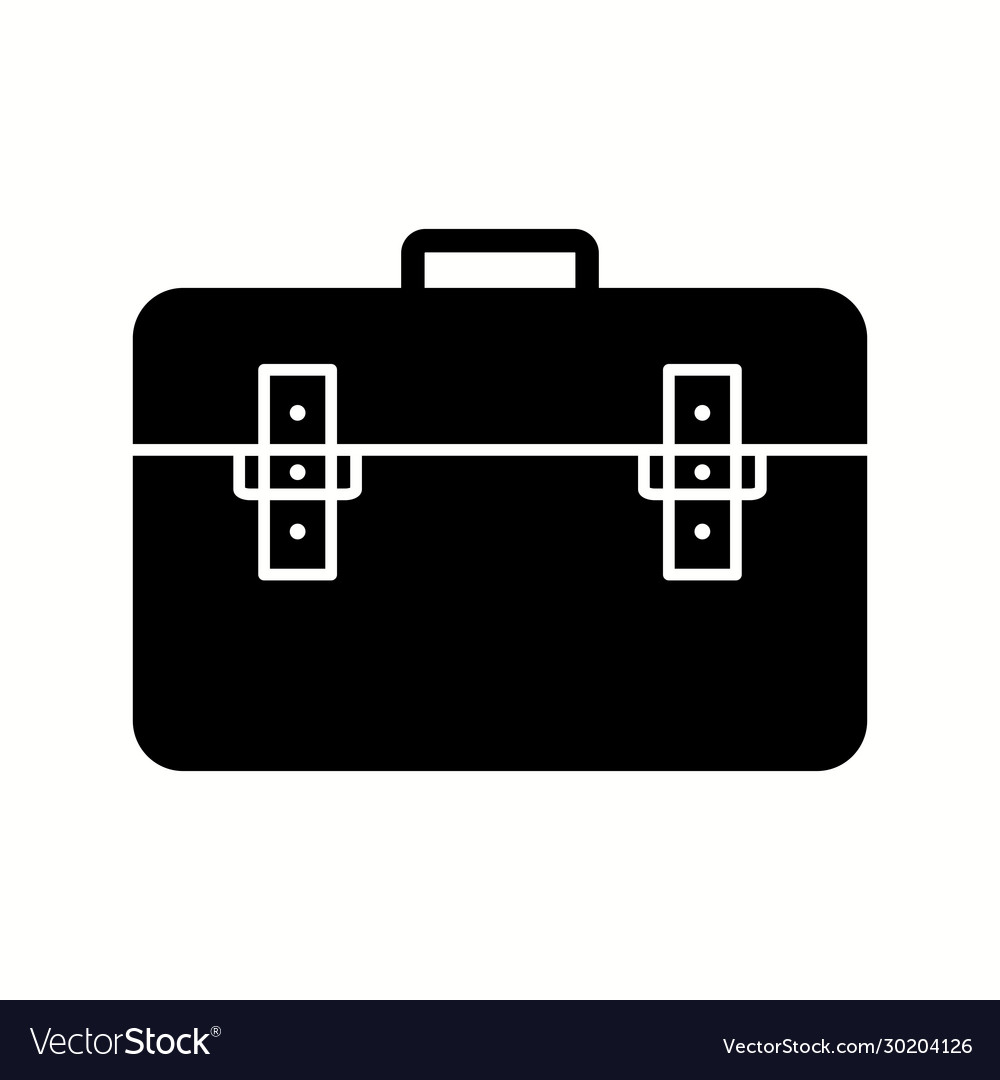 Unique briefcase glyph icon Royalty Free Vector Image