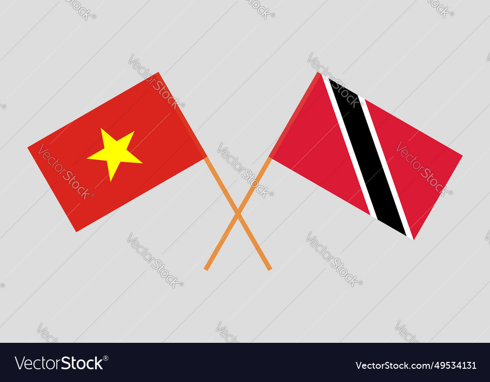 Gekreuzte Flaggen von Vietnam und Trinidad tobago