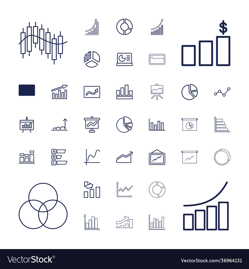 Diagram icons Royalty Free Vector Image - VectorStock