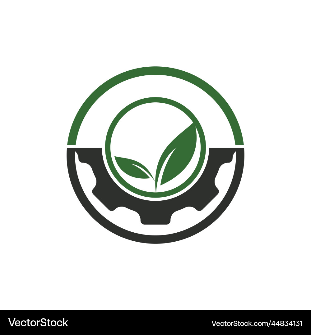 Gear leaf logo design template Royalty Free Vector Image