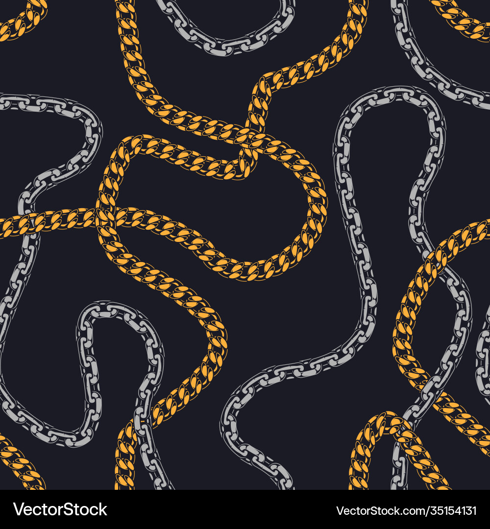 Golden and silver chains seamless pattern Vector Image