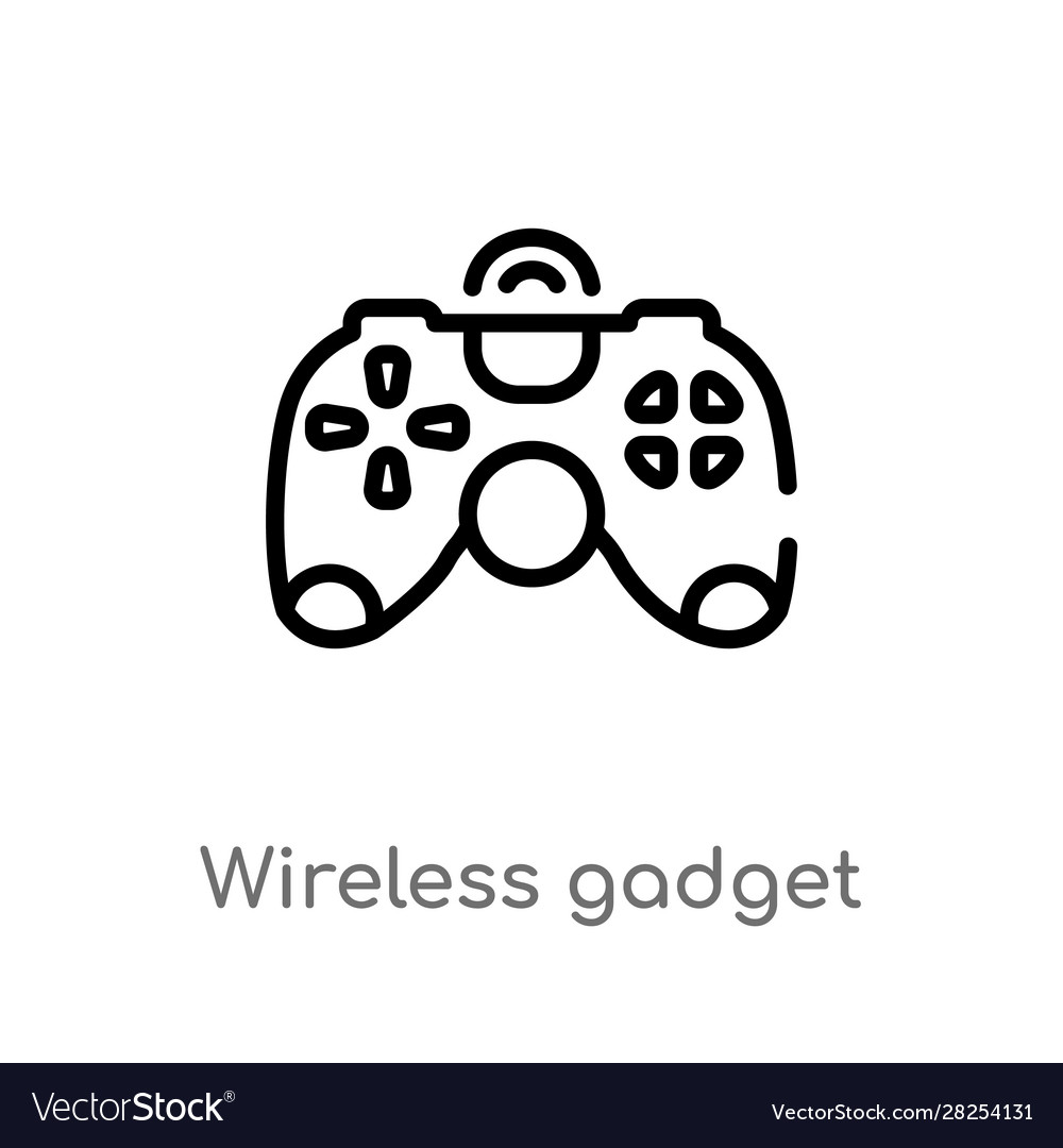 Outline wireless gadget icon isolated black