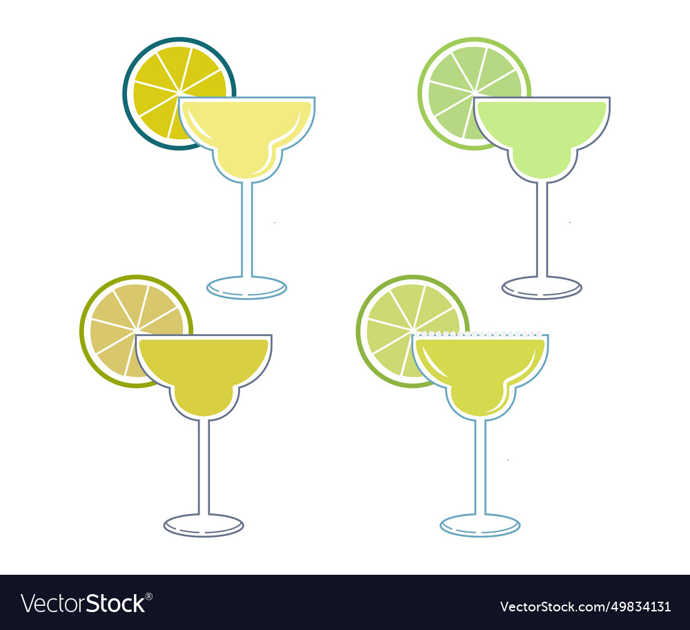 Summer margarita cocktail concept drink glass Vector Image