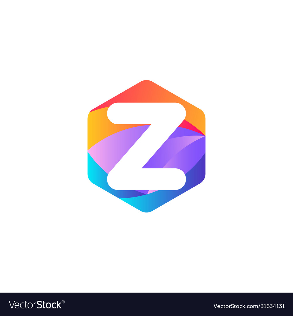 Z letter hexagon logo design Royalty Free Vector Image