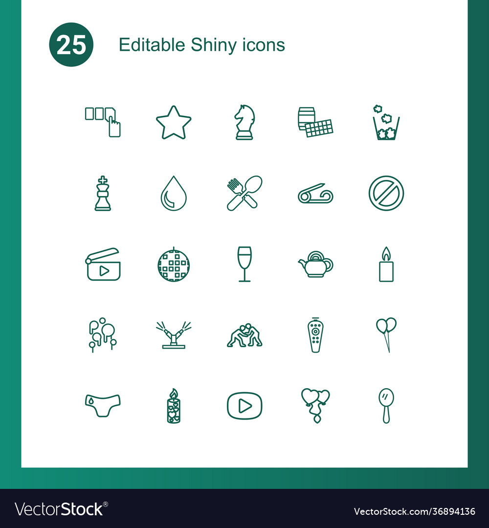 25 shiny icons Royalty Free Vector Image - VectorStock