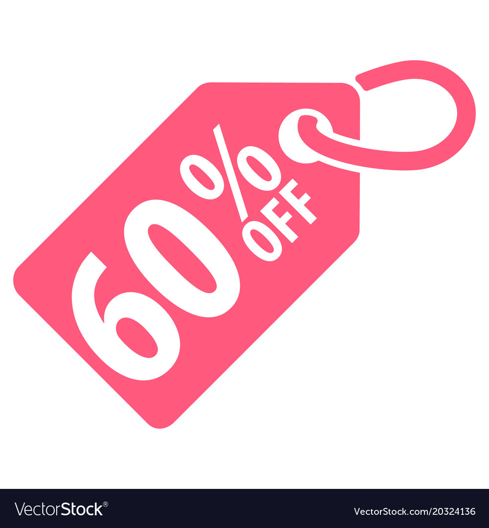 60 Percent Off Tag Royalty Free Vector Image VectorStock