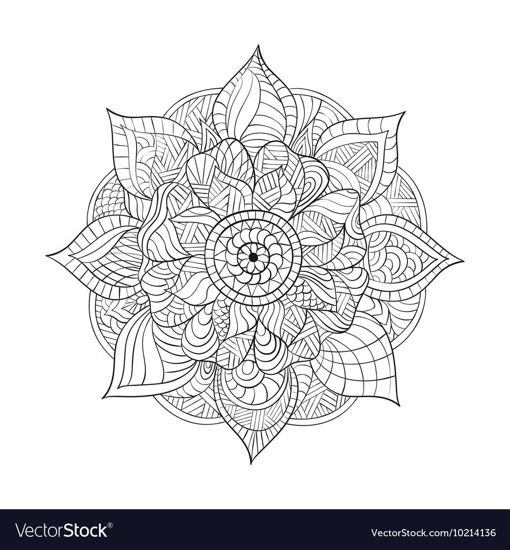 Sun Mandala Adult Coloring Pages Vector Images (48)