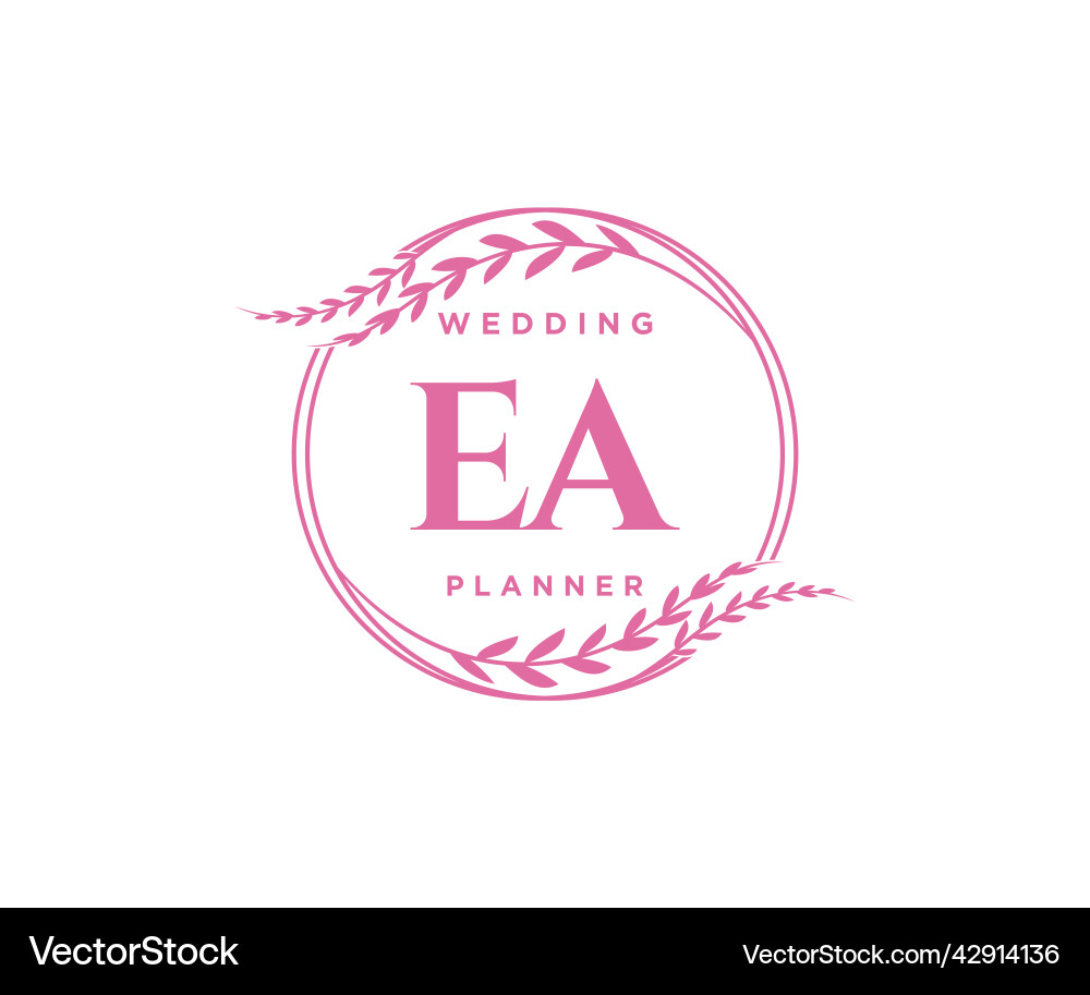 Ea initials letter wedding monogram logos Vector Image