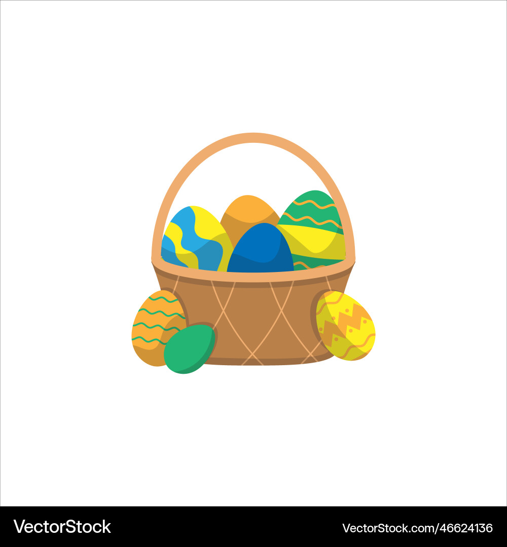 Easter egg basket Royalty Free Vector Image - VectorStock